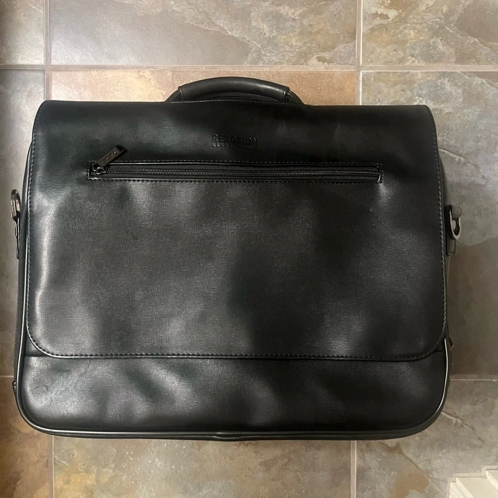 Kenneth Cole Black Leather Briefcase